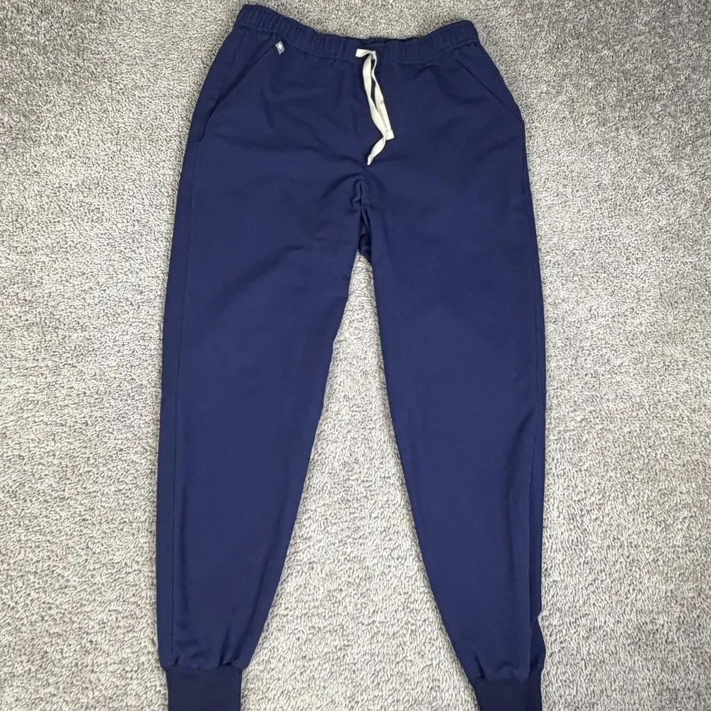 FIGS Scrub Pants Mens M Blue Navy Tansen Jogger Medical Elastic Drawstring Cuff